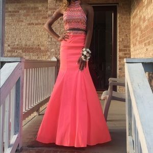 Formal pink prom dress worn once!!